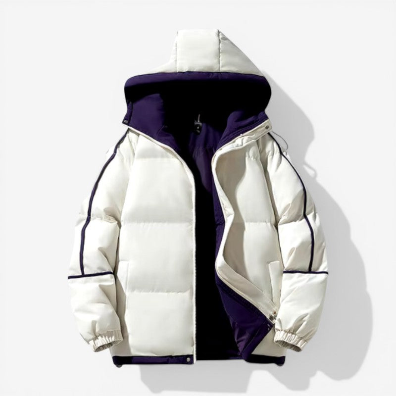 Giacca da uomo con cappuccio, zip e tasche, spessa
