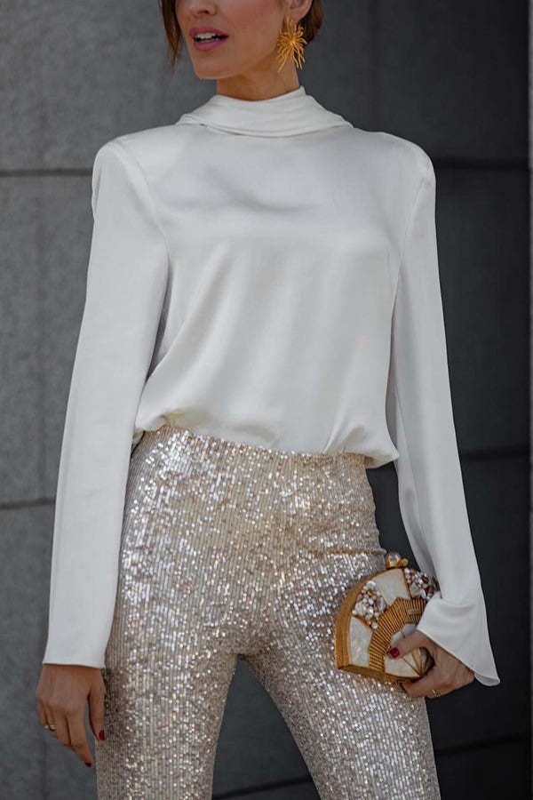 Naila - Flared leggings with high waist and sparkling details