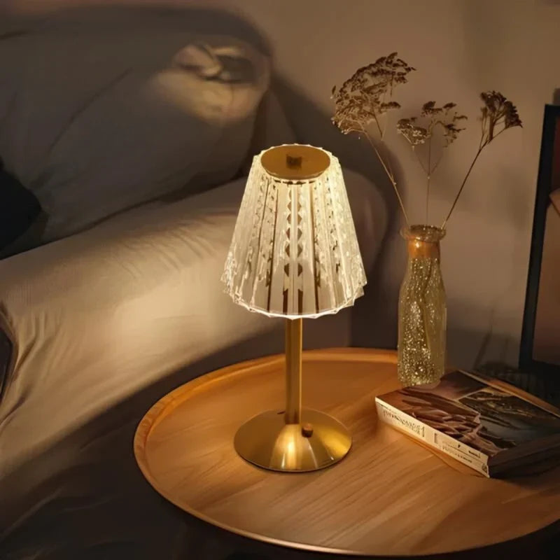 Crystelle - Lampada da tavolo in cristallo con controllo touch