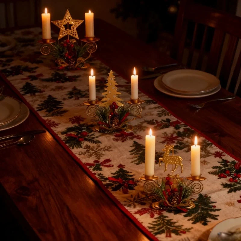 HolidayGlow - Iron Candle Holder With Festive Motifs