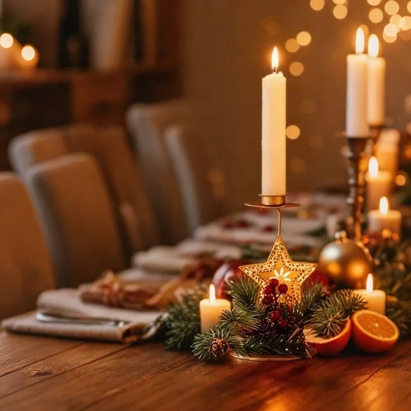 HolidayGlow - Iron Candle Holder With Festive Motifs