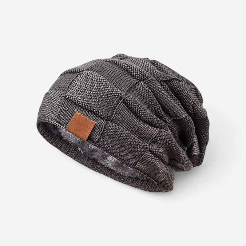 CozyFit - Czapka z okrągłymi prążkowanymi brzegami i składanym designem