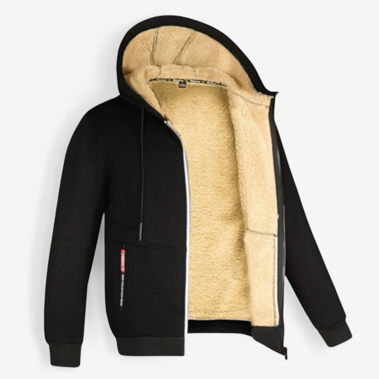 Edward – Felpa con Cappuccio in Poliestere con Zip e Cappuccio con Coulisse