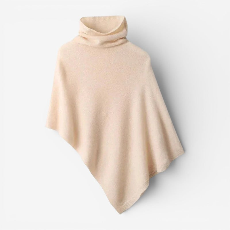 Marley - Poncho con collo alto e bordi a coste