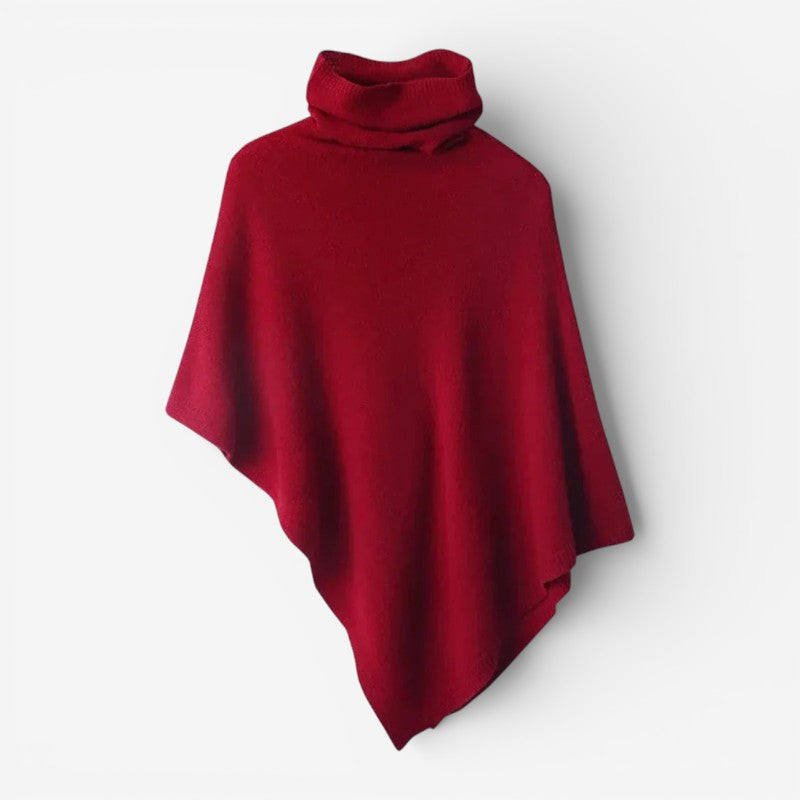 Marley - Poncho con collo alto e bordi a coste