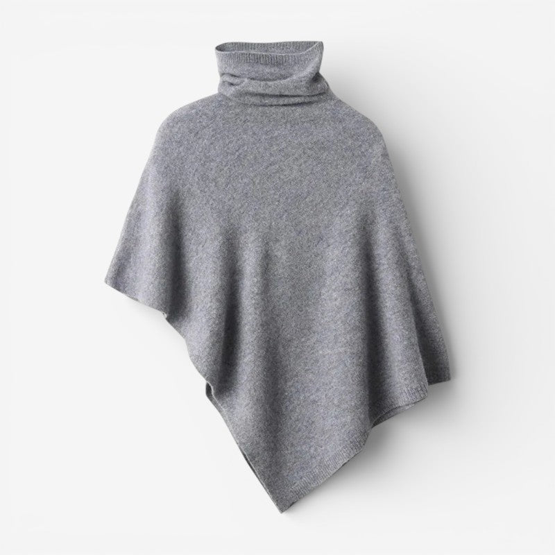 Marley - Poncho con collo alto e bordi a coste