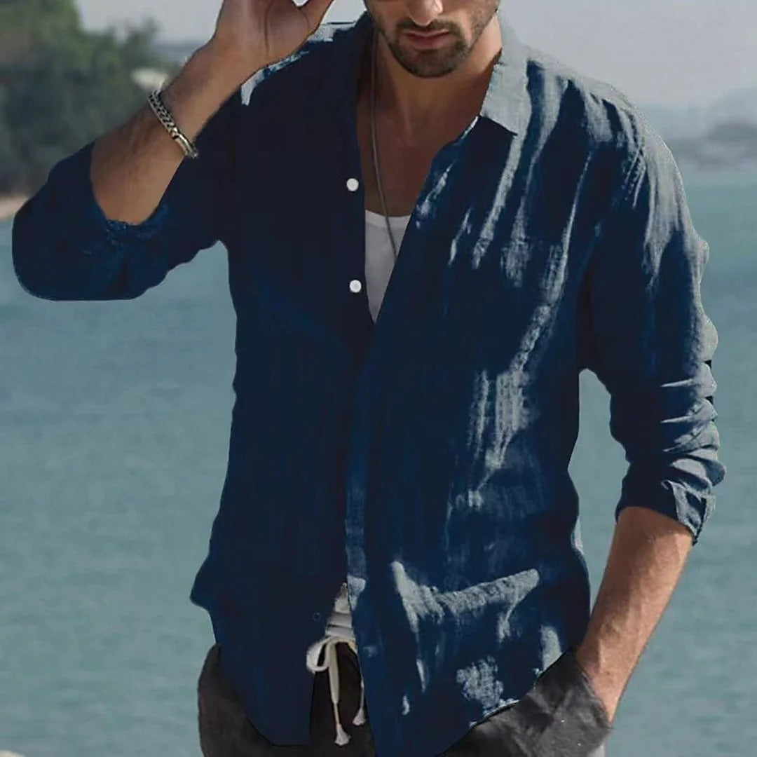 Luke - Cămașă casual cu nasturi și mâneci lungi