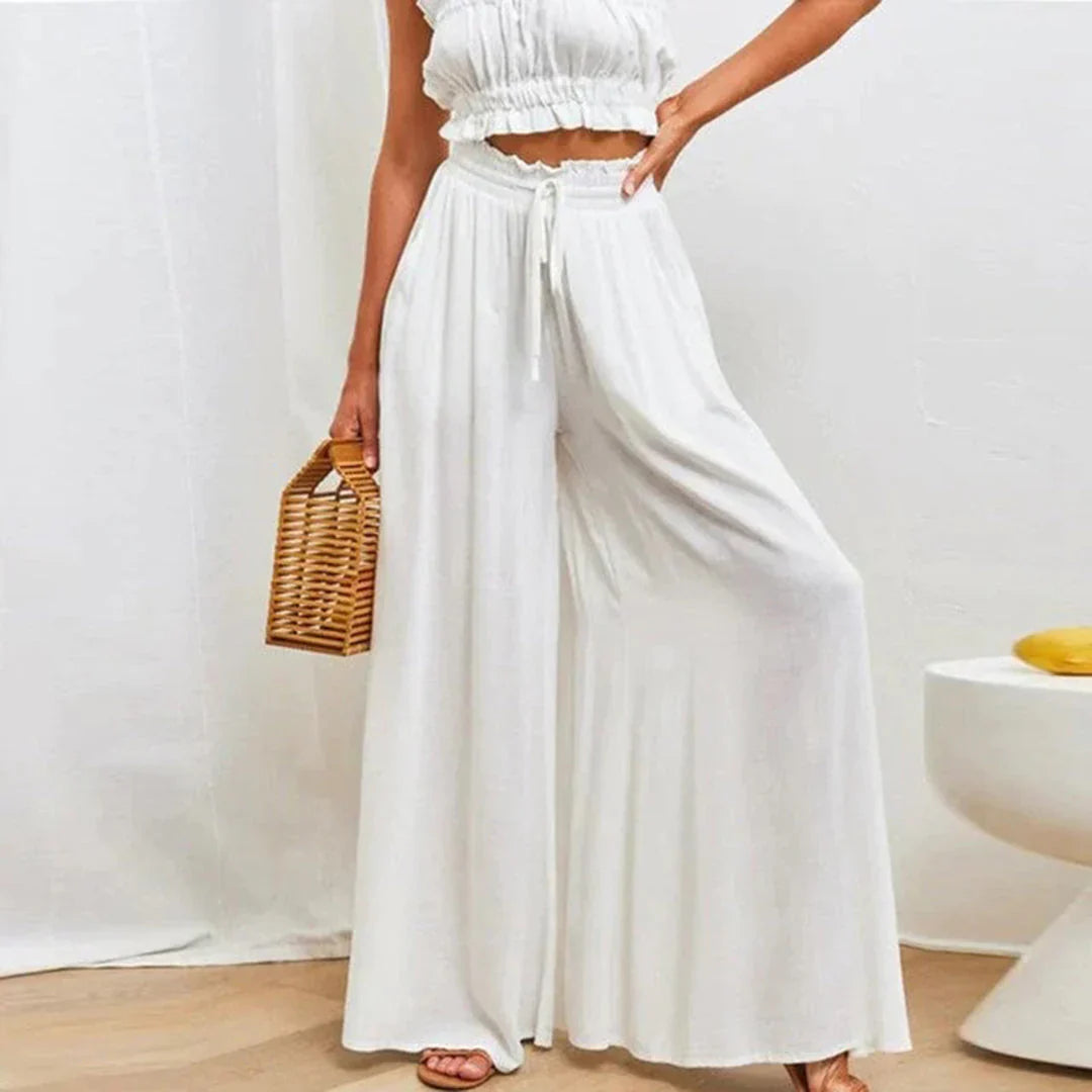 Mira – Trendy high-waisted palazzo pants with wide legs and loose fit