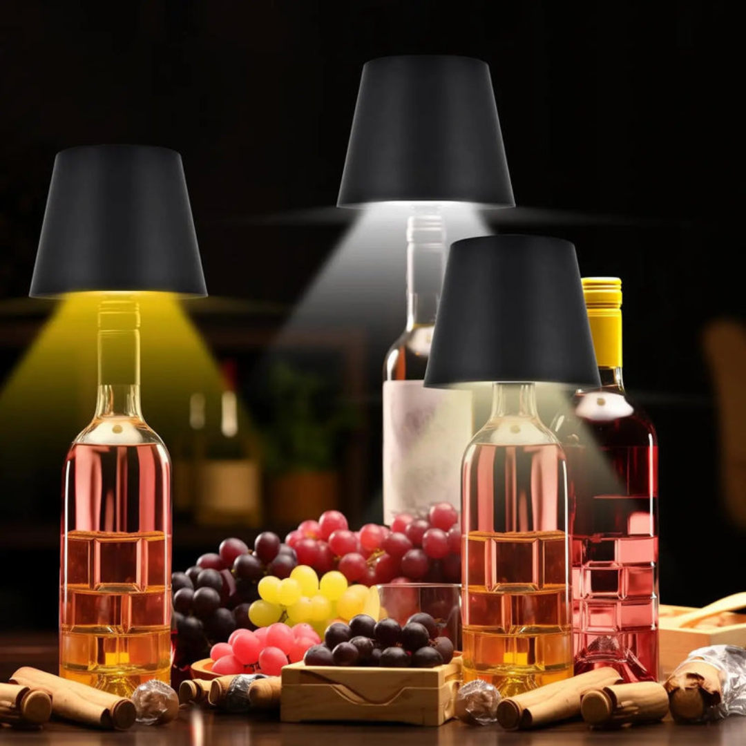Glowtiva - Lampada LED senza fili per bottiglia con controllo touch e luminosità regolabile