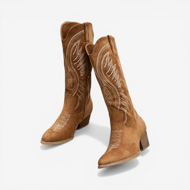 Női cowboy bokacsizma oldalsó cipzárral