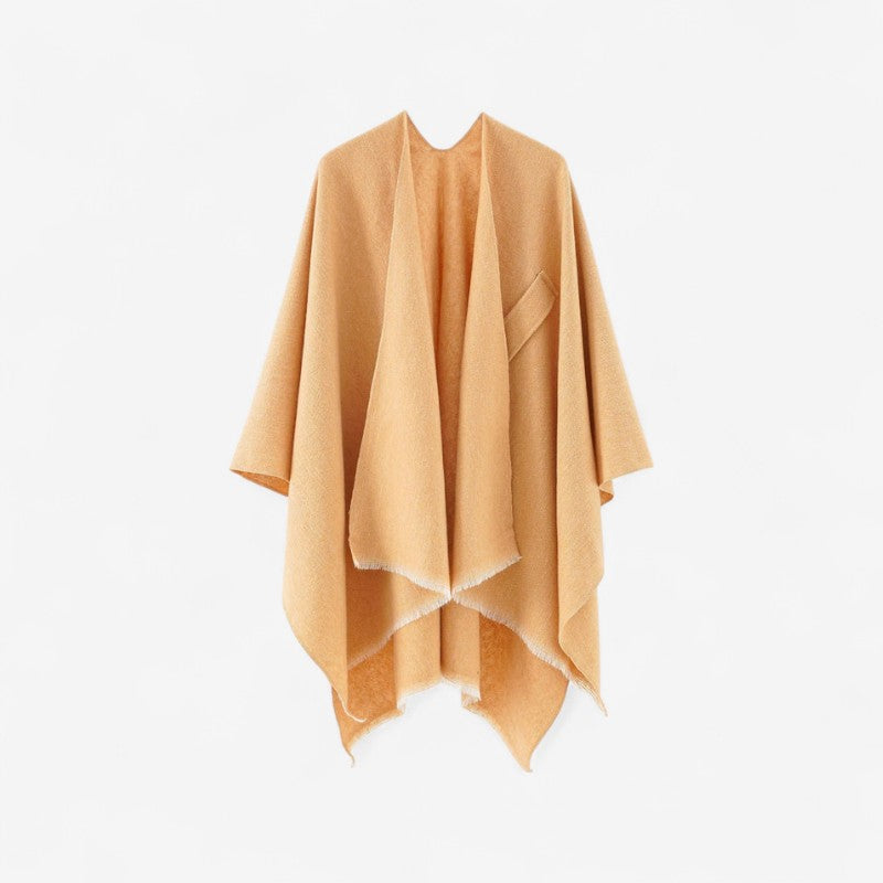Jessica - Poncho avec enroulement aux épaules et franges