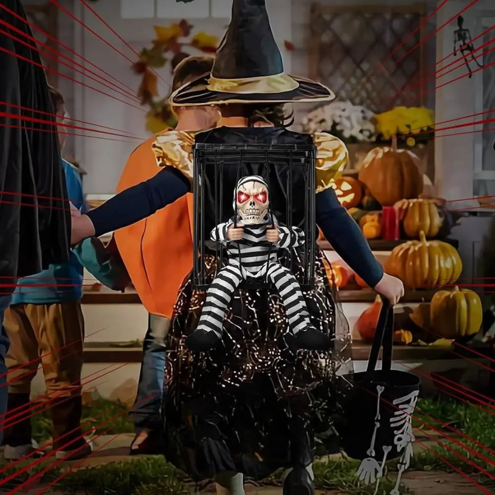 Halloween Skeleton Prisoner Decoration with Sound
