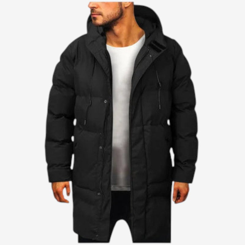 William - Long coat with long sleeves and adjustable hood