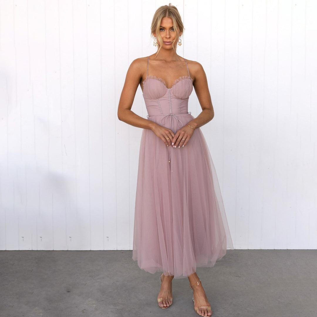 Adeline - Luxurious sleeveless dress with mesh straps