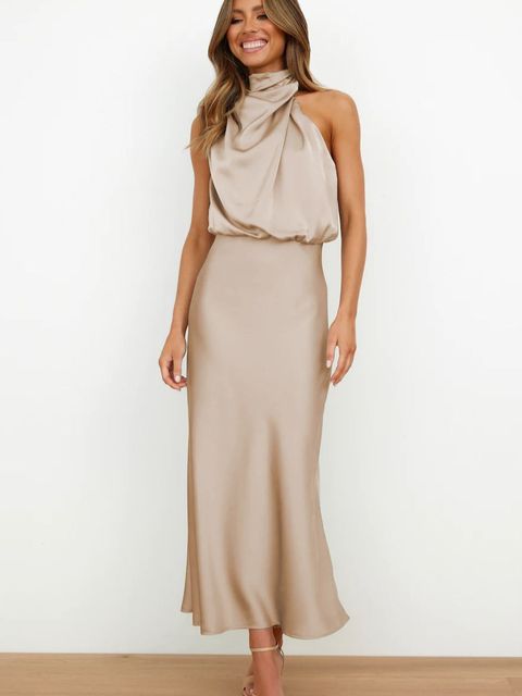 Benthe - Robe midi féminine avec ceinture à la taille