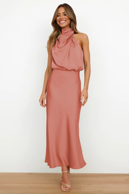 Benthe - Robe midi féminine avec ceinture à la taille