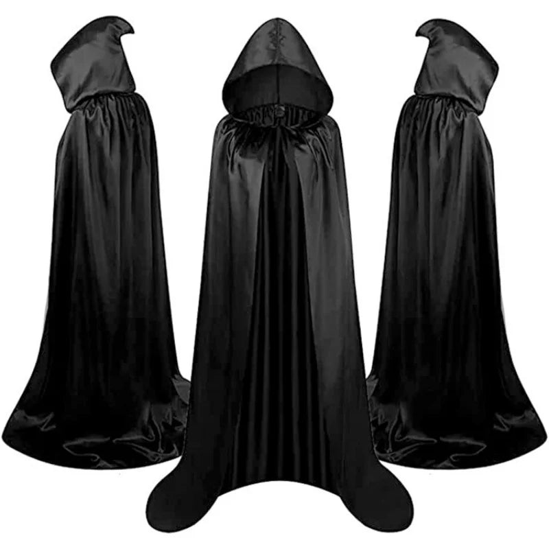 Black Hooded Cape for Halloween Cosplay