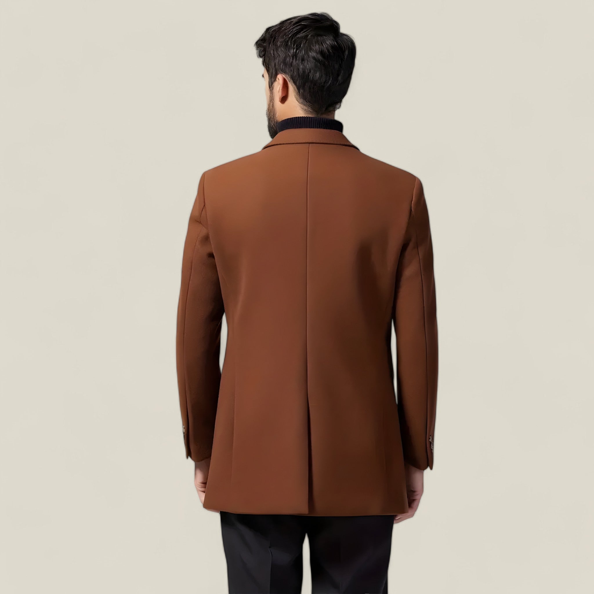 Oliver - Classic British Mid-Length Coat with Button Details for Timeless Elegance