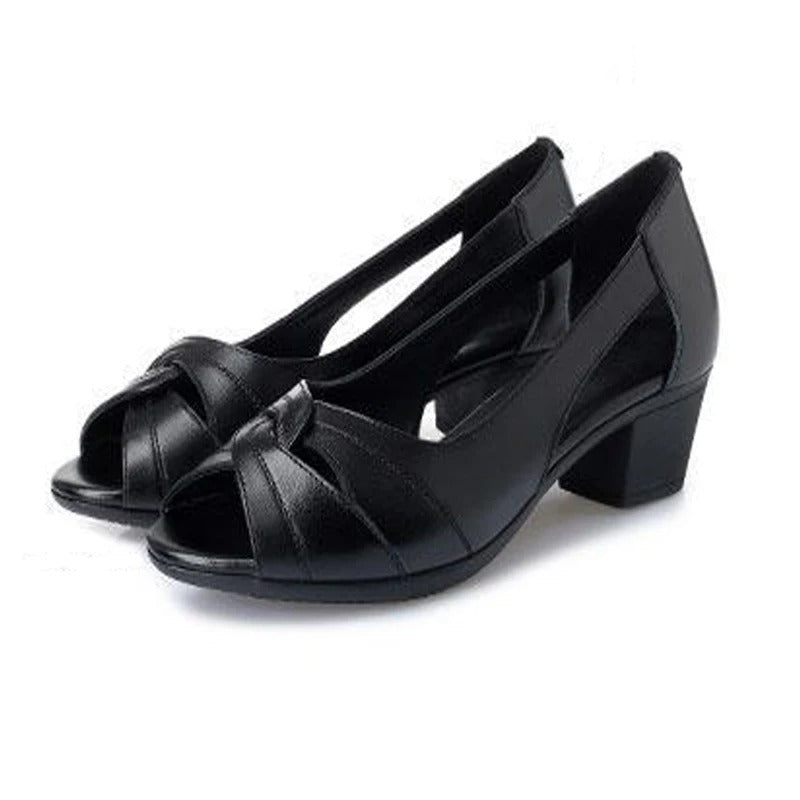 Aniyah - Open sandal with ankle support and block heel
