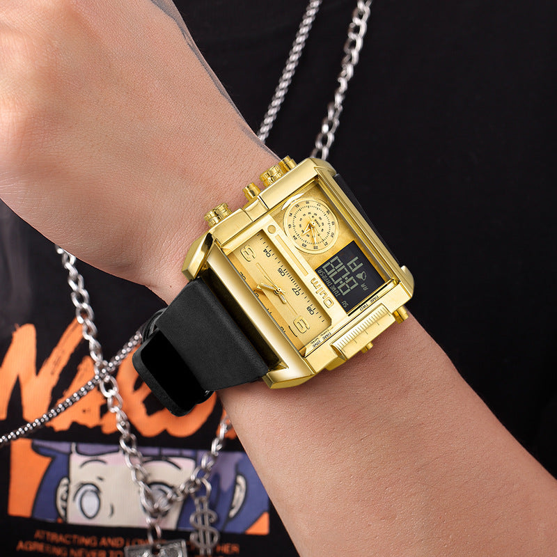 ChronoTwin - Reloj de doble movimiento con esfera extragrande de 50mm