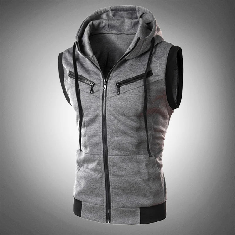 Zane - Gilets sportifs sans manches avec fermeture éclair et poches fonctionnelles