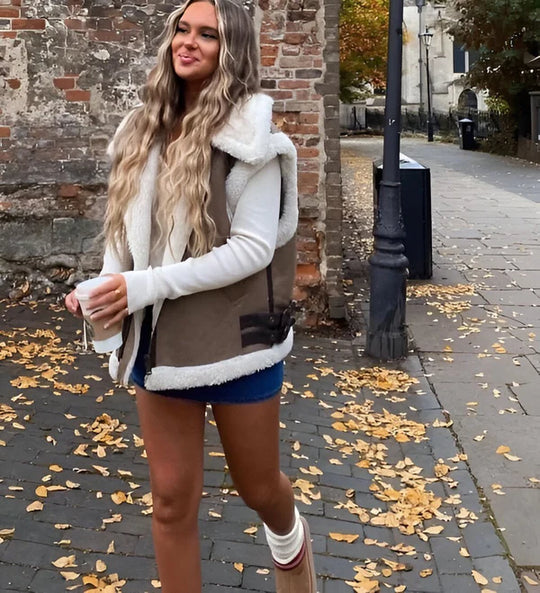 Sophie - Geacă fără mâneci călduroasă cu căptușeală fleece