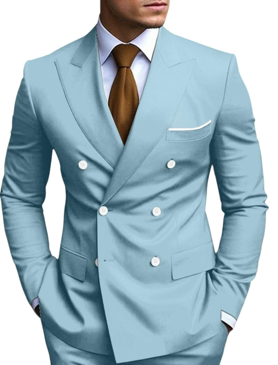 Eiden - Costume cintré à double boutonnage avec manches longues