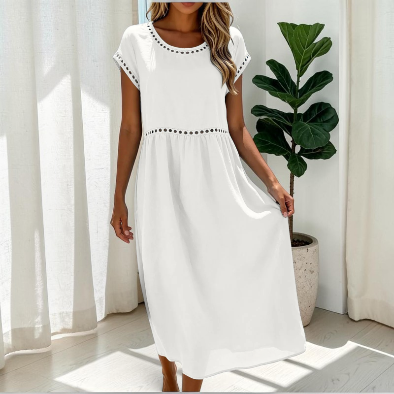 Women’s Crew Neck Short Sleeve Maxi Dress