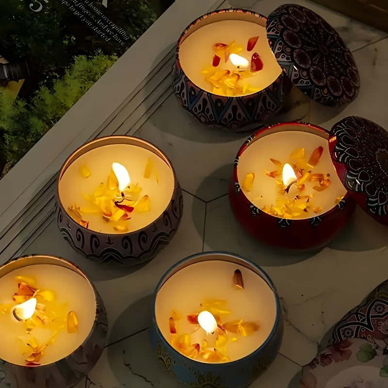 FloralWick - Set di candele profumate con motivi floreali