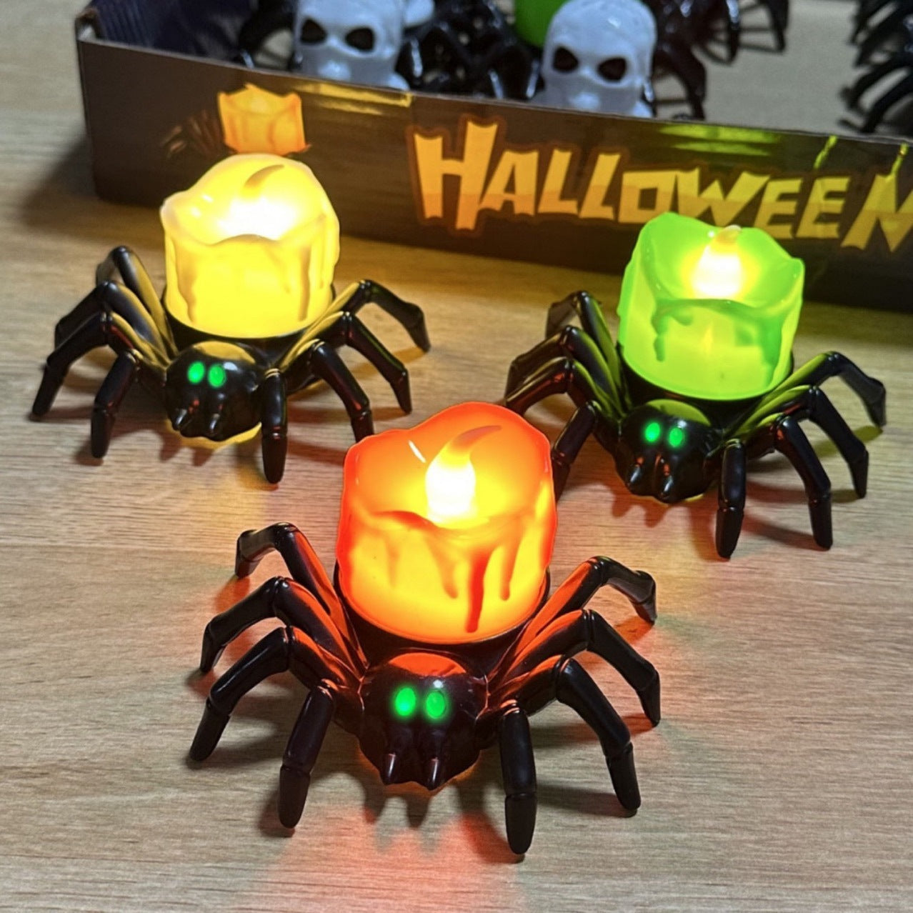 Halloween Spider Candle Holders with Creepy Designs