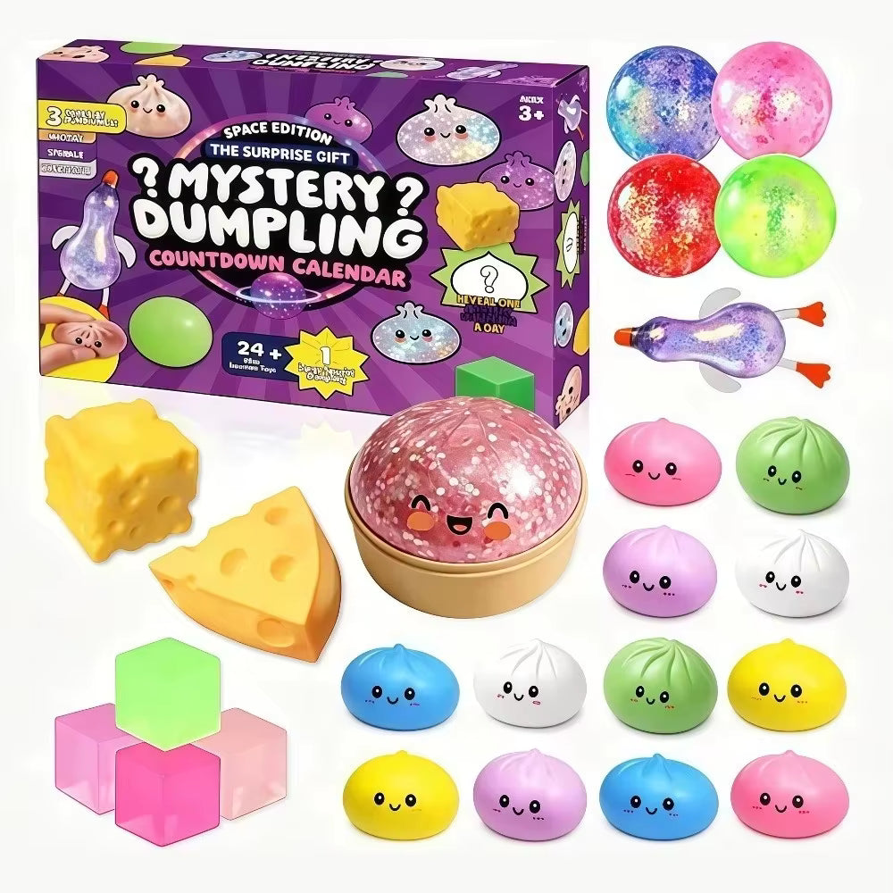 Squishvent - Calendrier de l'Avent de jouets à presser en mousse à retour lent