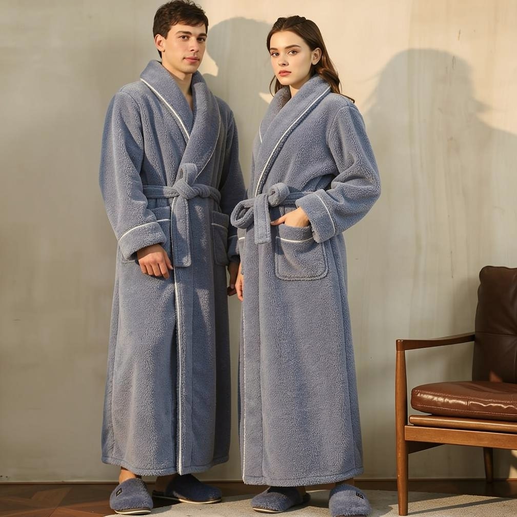 Fleecový župan FleeceMantle - unisex s opaskom a prednými vreckami