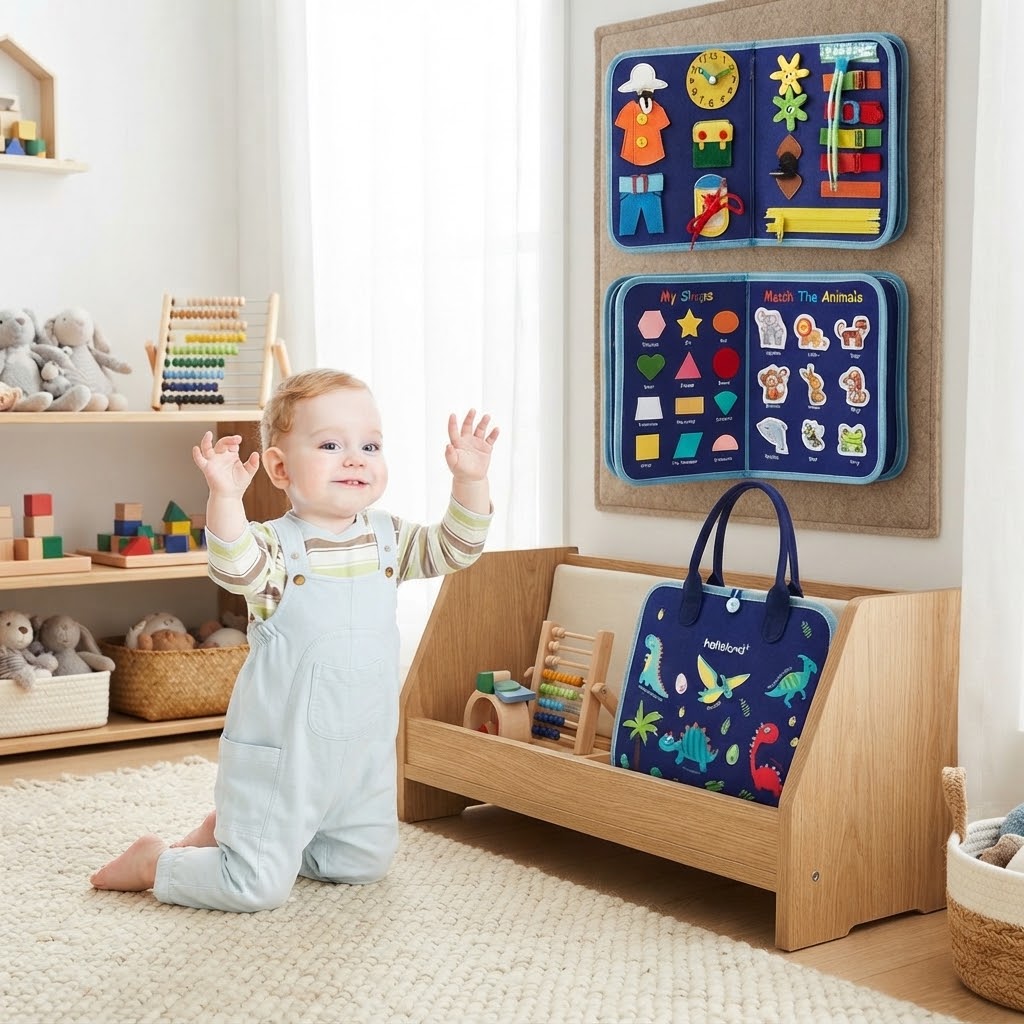 FeltLearn - tablica aktywności Montessori z elementami edukacyjnymi