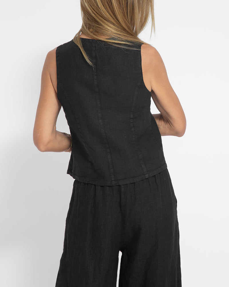 Lena - Ensemble élégant deux pièces avec pantalon large et gilet boutonné