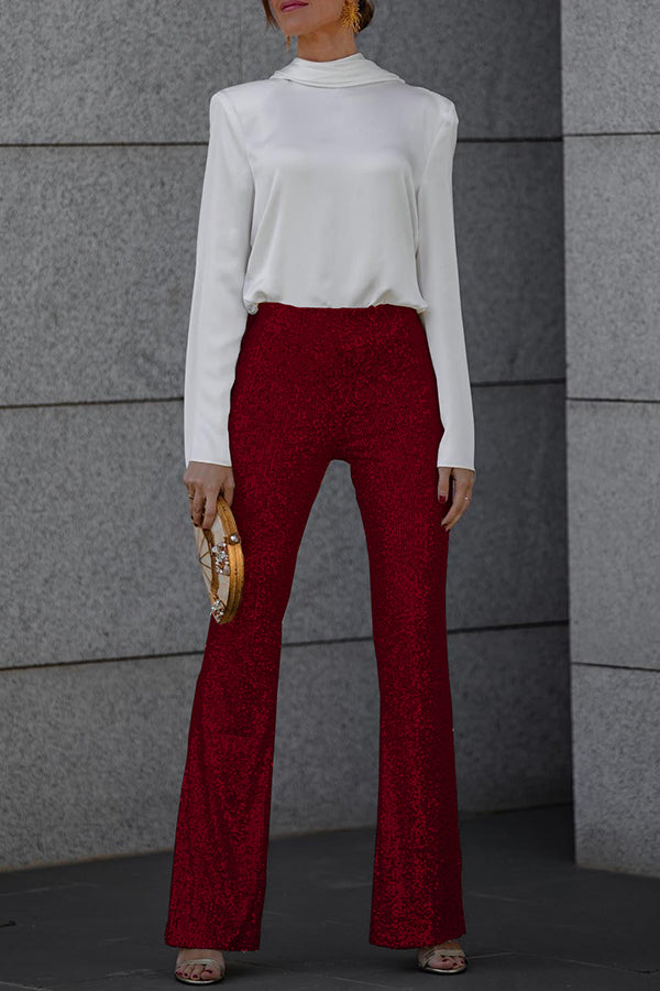 Naila - Flared leggings with high waist and sparkling details