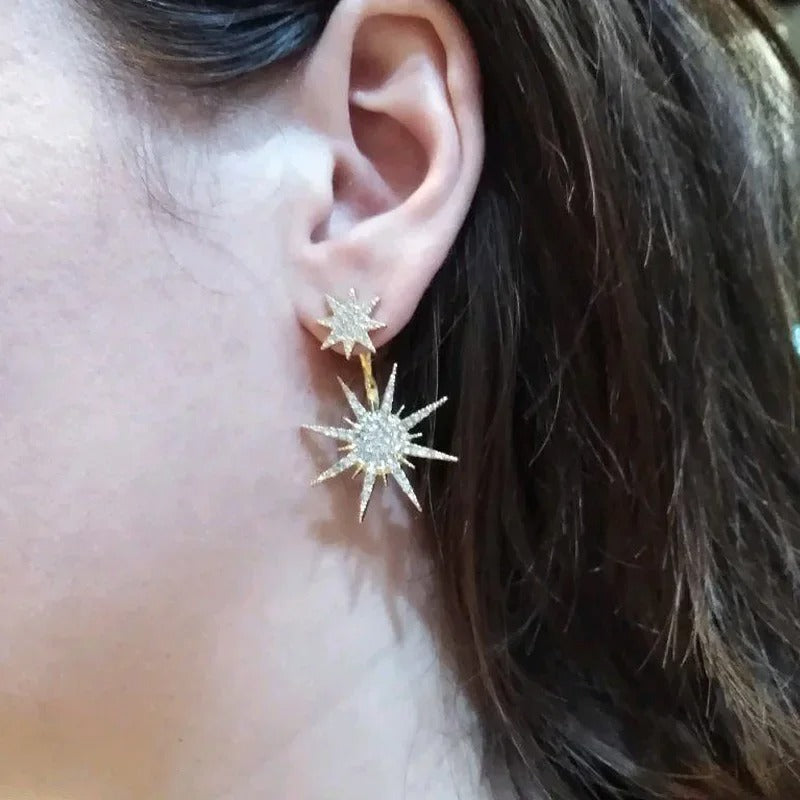 Luna - Elegantní náušnice inspirované sněhovou vločkou s třpytivými kamínky