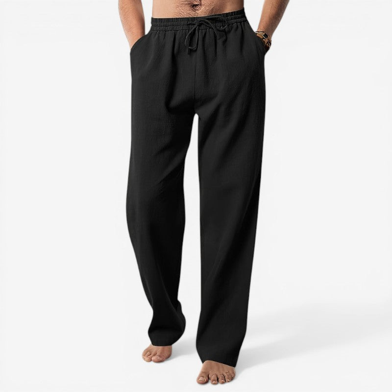 Elastic Waist Pants with Adjustable Drawstring