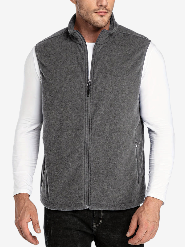 Chaleco polar ZipFleece sin mangas, con cierre de cremallera completa y cuello alto