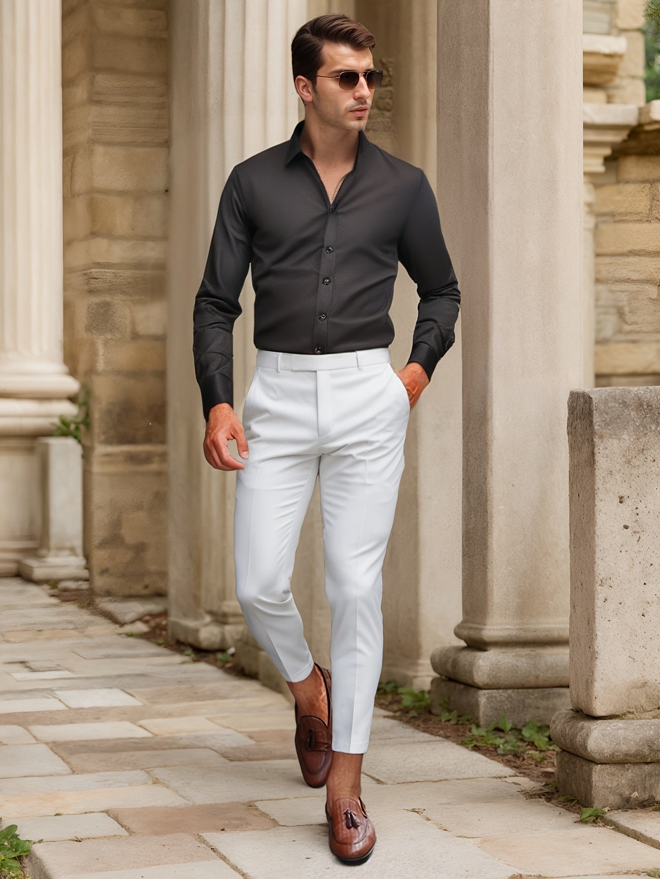 Luca - Slim Fit Shirt with Striped Collar
