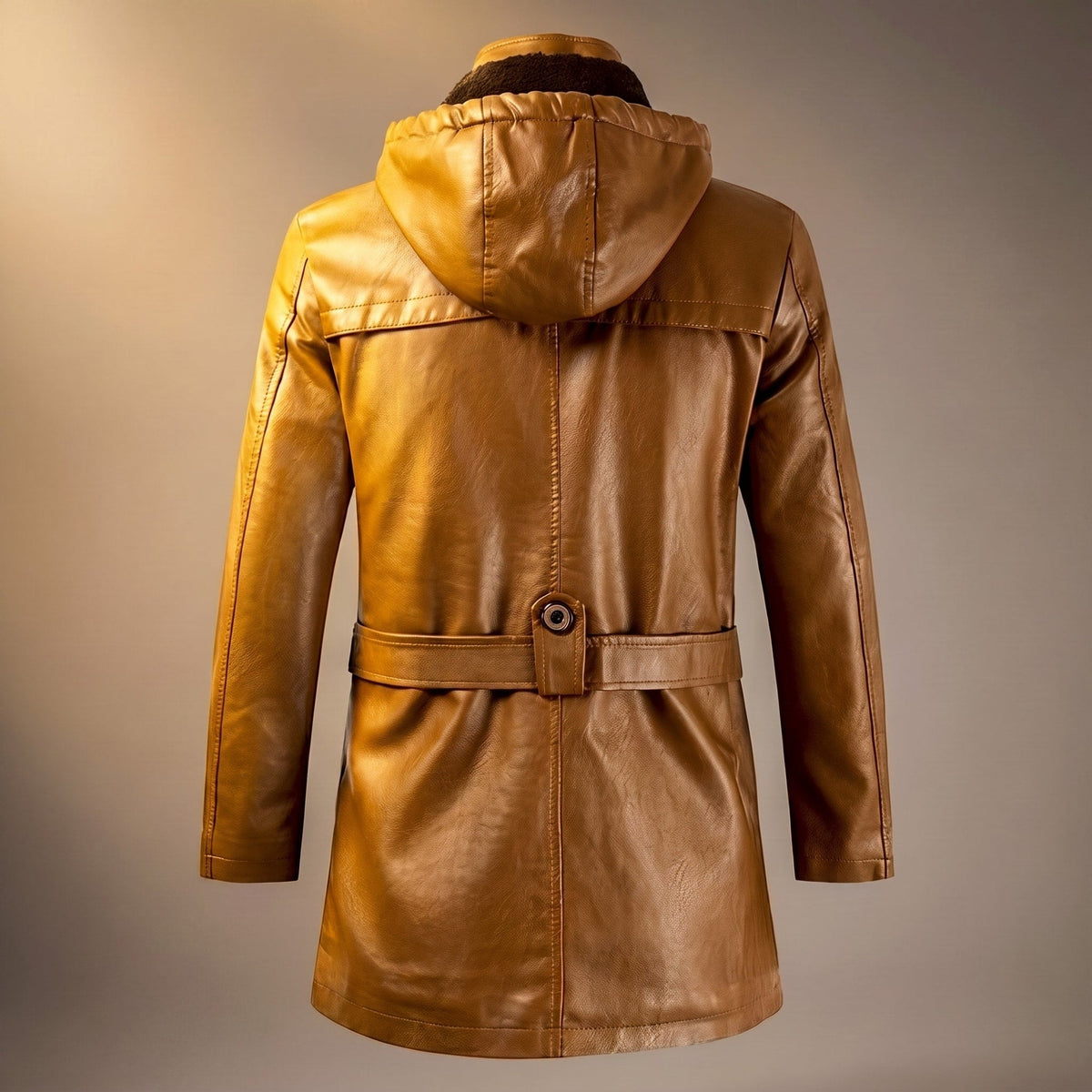 Collaren - Mid-Length Hooded Jacket with High Collar