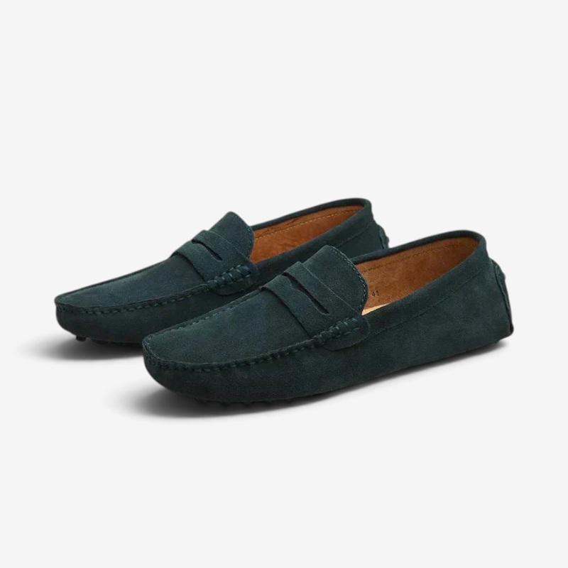 Mocassini classici da uomo in suede con design slip-on