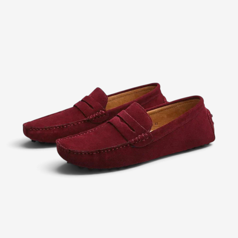 Mocassini classici da uomo in suede con design slip-on