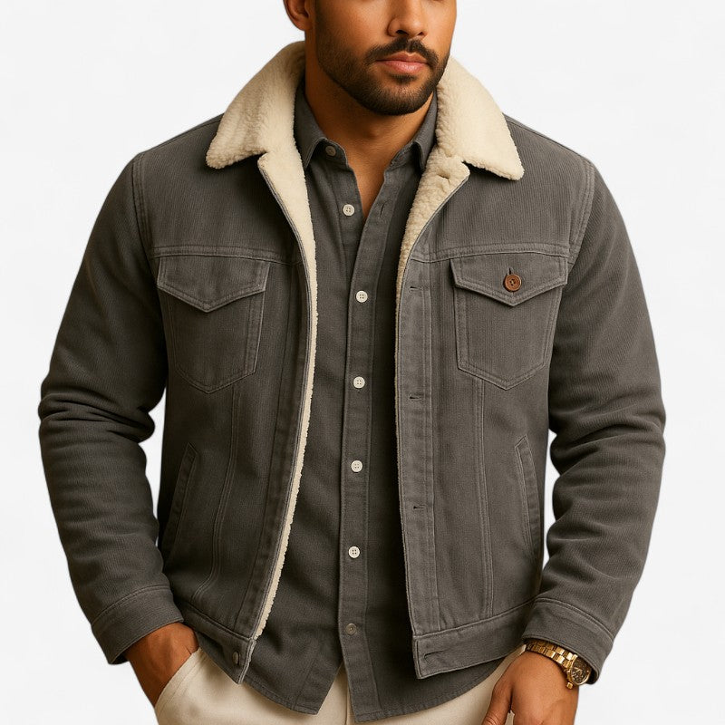 Francisco - Jacket with Long Sleeves, Button Closure, and Lapel Collar