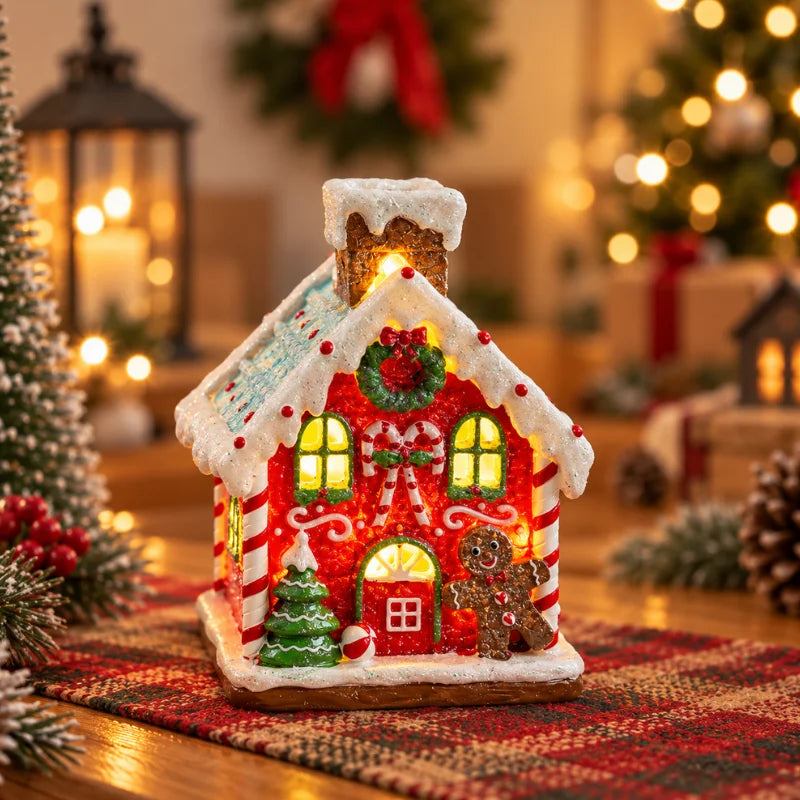WinterGlow - Villaggio natalizio in miniatura con illuminazione LED