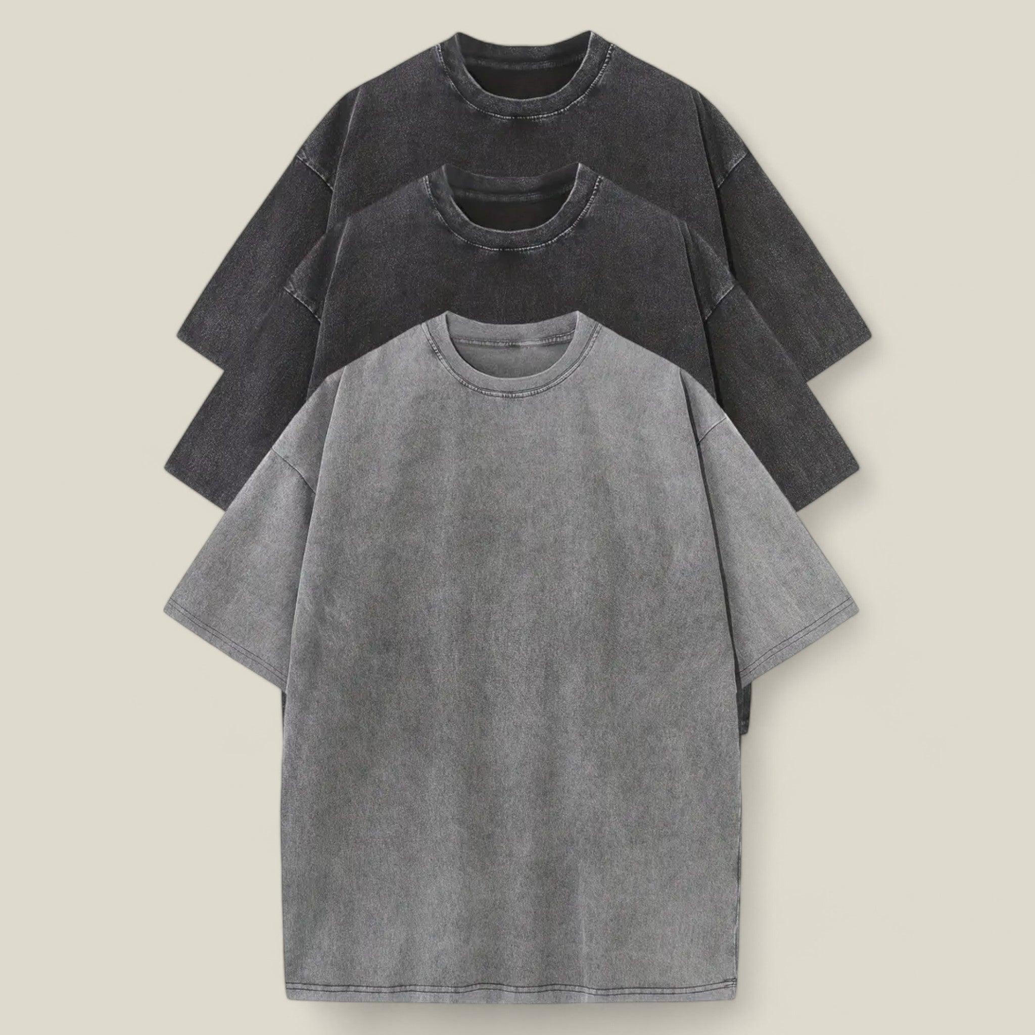 Ethan - Set of 3 Casual Solid T-Shirts for Daily Comfort