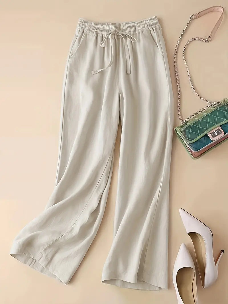 Alicea - Luxury loose-fit pants with drawstring and pockets