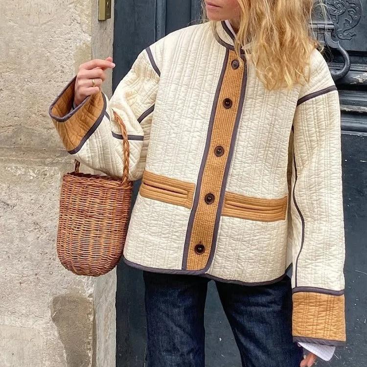 Isabella - Doudoune courte élégante avec design colorblock et coupe décontractée