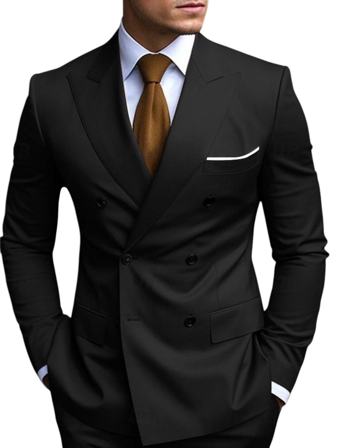 Eiden - Costume cintré à double boutonnage avec manches longues