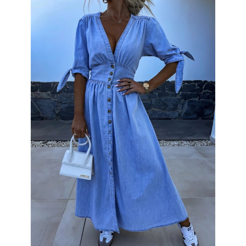 DenimGlam™ - Robe en Denim Stylée pour Femmes
