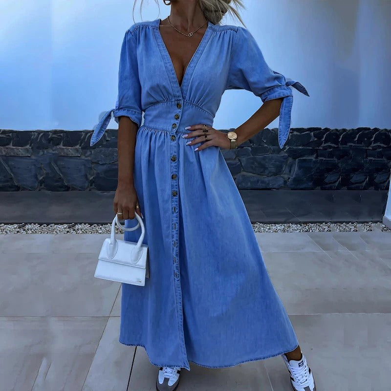 DenimGlam™ - Robe en Denim Stylée pour Femmes